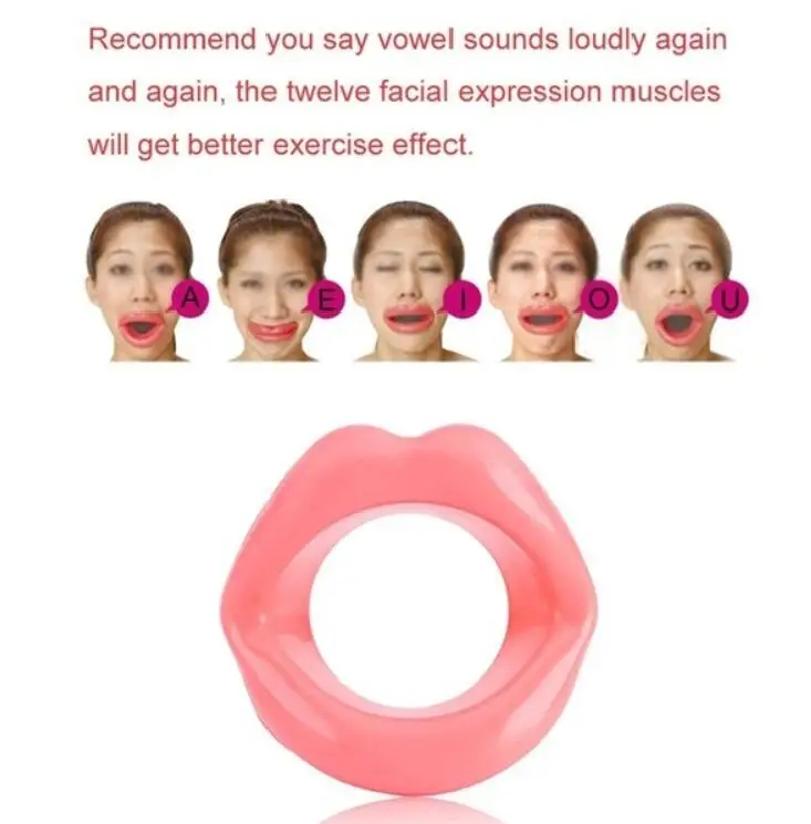 Silicone Rubber Face Lifting Lip Trainer Mouth Muscle Tightener Face Massage Exerciser Anti Wrinkle Lip Exercise Mouthpiece Tool