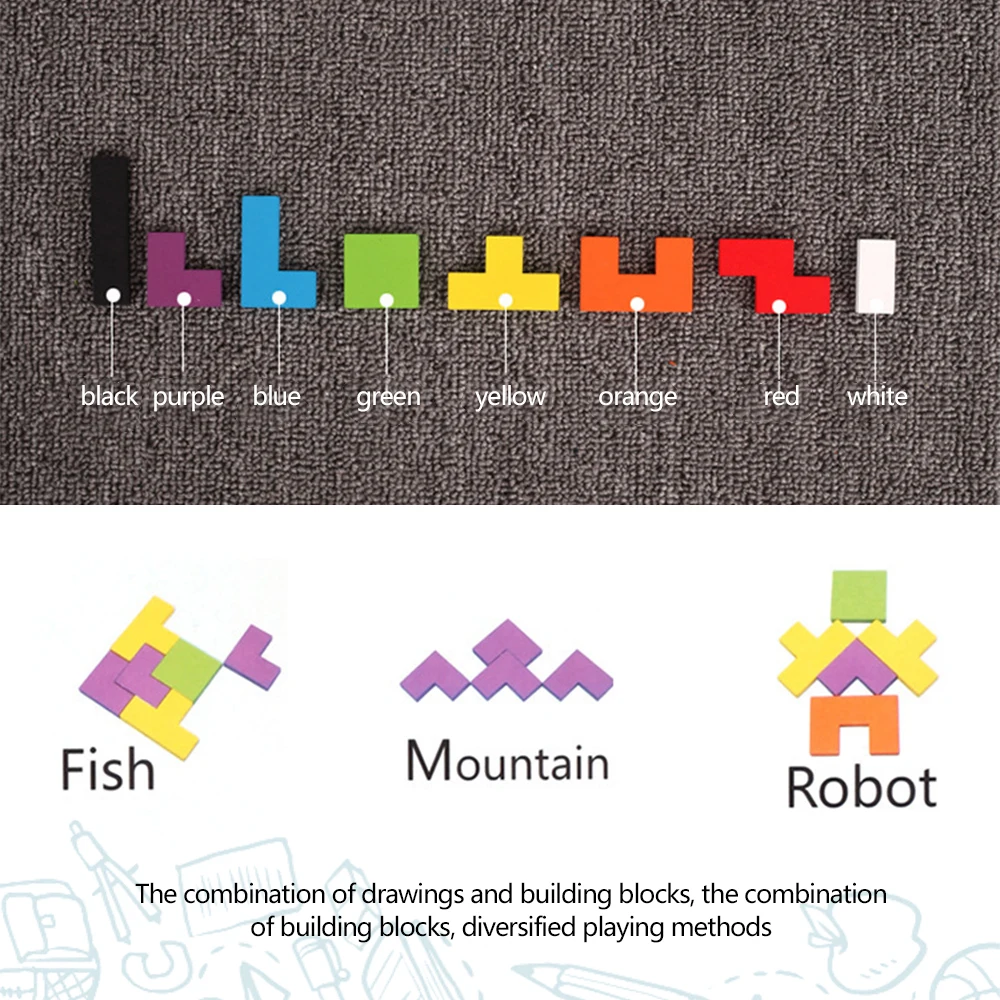 Puzzle Wooden Jigsaw Board Math Toys For Children Tangram Brain Teaser Kids Puzzle Toys Game Education Montessori Cubes Gifts