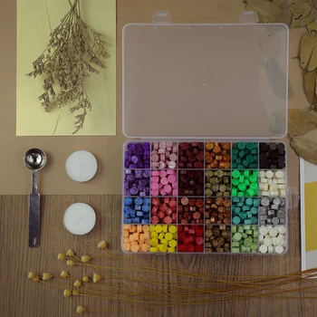 

600pcs/box Sealing Wax Beads Stamp Sealing Wax Tablets Pills for Retro Seal Stamp Seal Wax Tablet 24 Colors