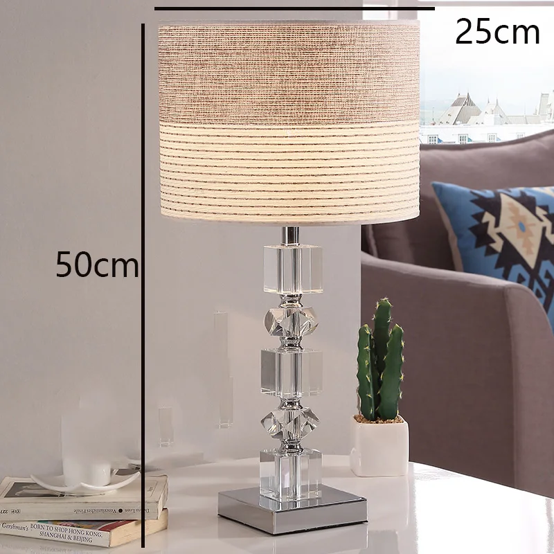 B Modern Silver Led Table Lamp Bedroom Bedside Decor Light Creative Stacked Square Crystal Table Light Bedside luminaria de mesa - Цвет абажура: B
