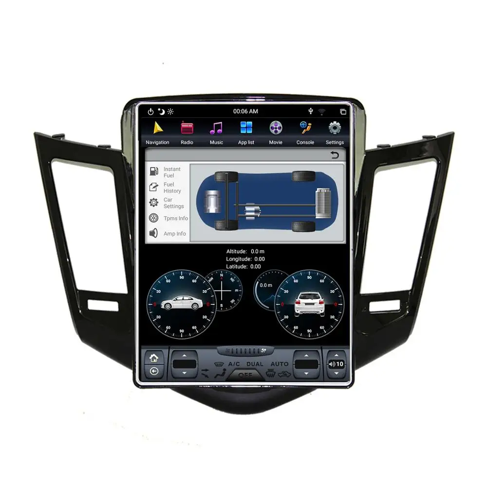 4G+ 64G Android 9,0 автомобильный gps-навигация, dvd-плеер для Chevrolet Cruze 2009-2013 Tesla стиль 10. 4 дюйма головное устройство