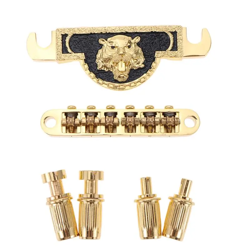 

1pc Guitar Bridge Tiger Chrome Metal Golden Premium GA120 Saddle Bridge for Jazz LP Instrument Accessories Guitar