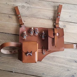 Leather Leg Harness Garter Larp Potion Holder Renaissance Steampunk Alchemist Costume Accessory Props Alchemy Bag For Women Men