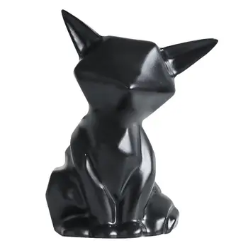 

1Pc Animal Desktop Decor Delicate Smooth Handmade Sitting Fox Ornament Fox Statue Fox Adornment for Shelf Living Room Office