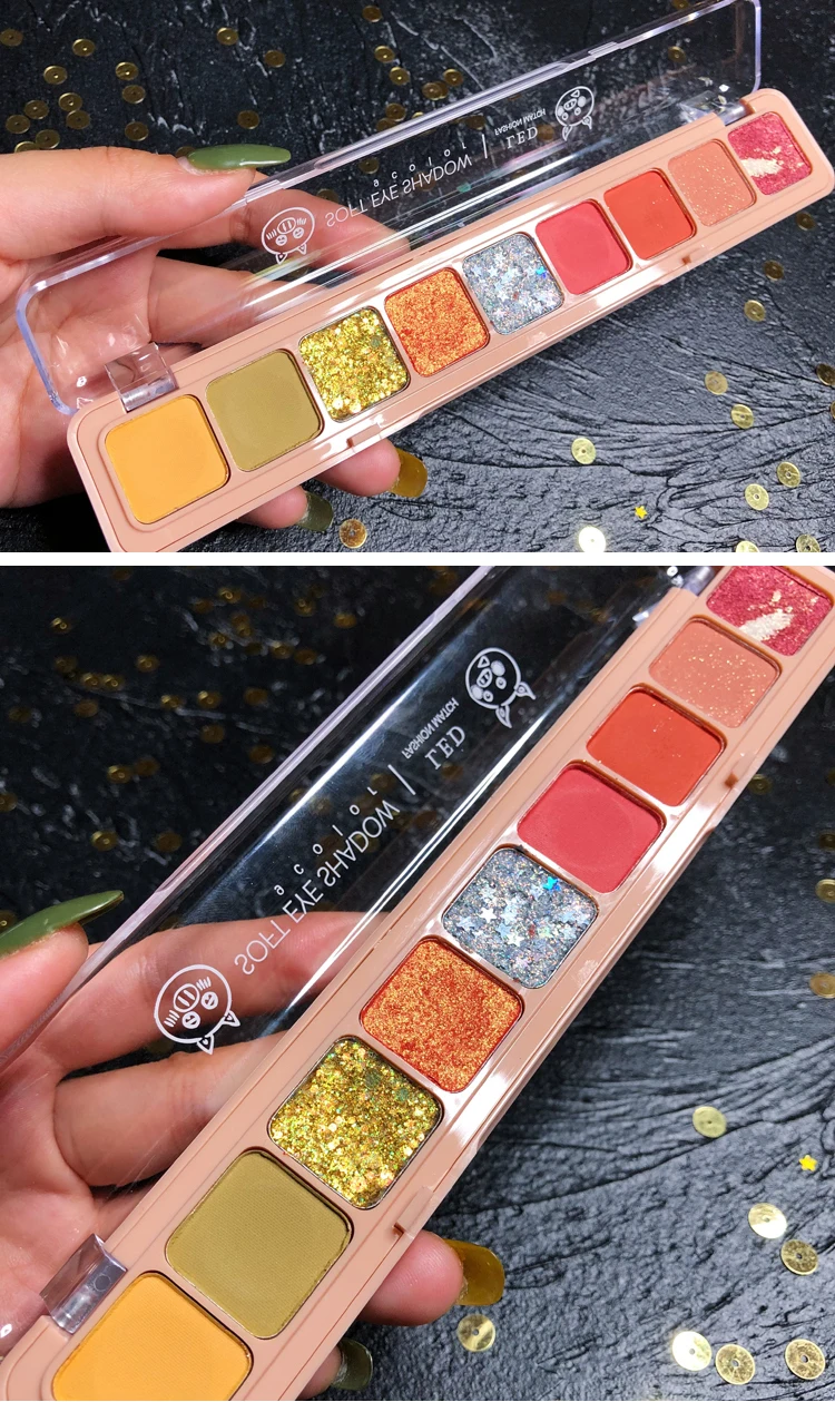 9 Цвет DuoChrome светодиодный палитра блестящих теней металлический блестящий голографический с украшением в виде кристаллов тени для век Палитра пигментный макияж палитра