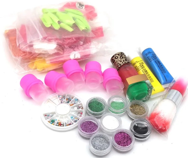 Pro Acrylic Power Manicure Nail Kit Acrylic Tips Nail Colorful Gel Polish Manicure Nail Art Tool 2