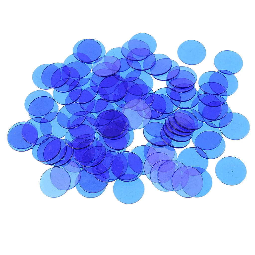 Pack of 100 Bingo Chips (Multi Color) – 1.5cm Translucent Markers for Bingo, Counting & Game Tokens, Chips for Bingo Games