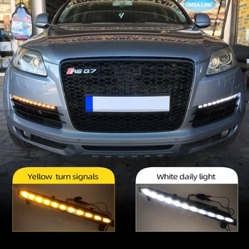 

Car Flashing 1 Pair DRL For Audi Q7 2006 2007 2008 2009 Daylight Car LED DRL Daytime Running Lights Fog head Lamp cover