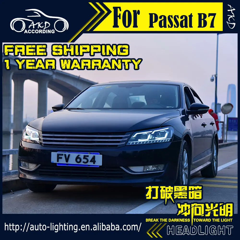 AKD автомобильные стильные фары для VW Passat B7 светодиодный фонарь Американская версия СВЕТОДИОДНЫЙ DRL 2012- H7 D2H Hid Bi Xenon светодиодный объектив дальнего света