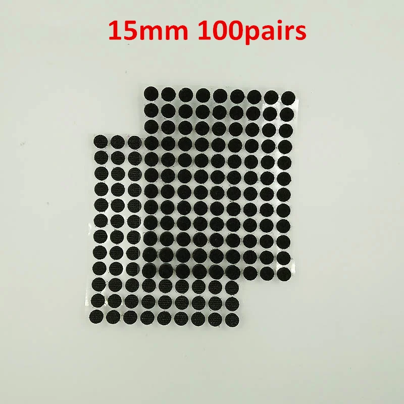 Black 15mm 100pair На застежке-липучке ленты диск монета 10/15/20/25 мм самоклеящаяся крепежная лента DIY ручной работы черный, белый цвет сильный клей Magic Стикеры 100 пар - Цвет: Black 15mm 100pair