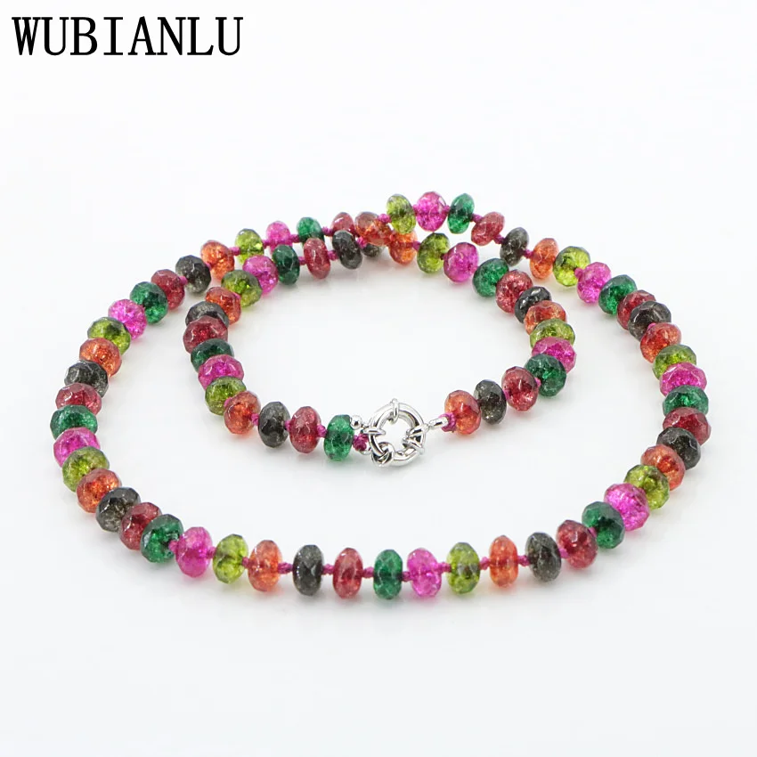 

WUBIANLU Fashion 5X8mm Jaspers Tourmaline Rubys Abacus Bead Necklace In Jewelry Clothing Matching Wholesale T227