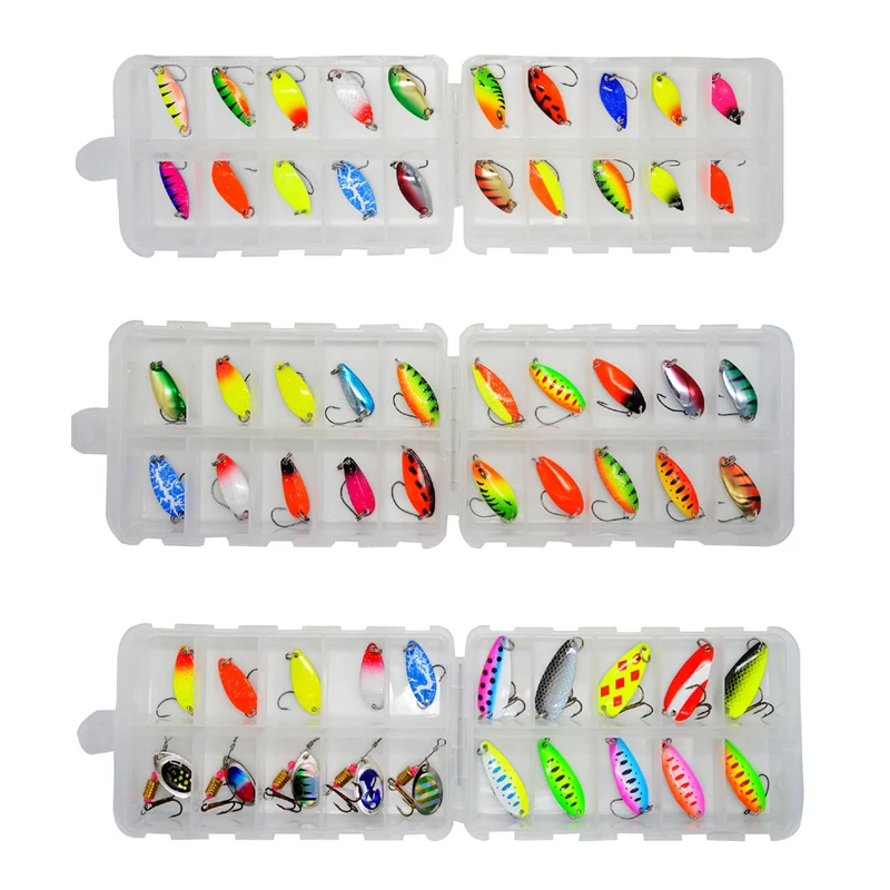 Metal Spoon Spinner Fishing Lure Set 2g 2.5g 3g 3.5g 5g Lake Trout Sequins Artificial Hard Bait Tackle Jig Baits | Спорт и