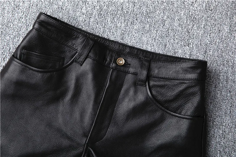 Men's Motorcycle Riding genuine Leather Motorcycle Pants 5