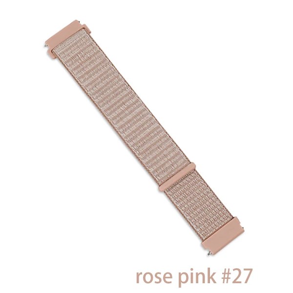 rose pink 27 Gear S3 для samsung galaxy watch 46 мм 42 мм gear sport S2 нейлон xiaomi amazfit bip 47 мм huawei watch gt ремешок 20 22 мм ремешок для часов - Цвет ремешка: rose pink 27