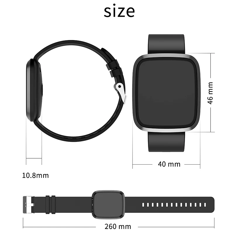 BINSSAW  WSmart Watche omen s Heart Rate Fitness Tracker IP67 Waterproof Sport Smart Wristband Men Color Screen Alarm Bracelets