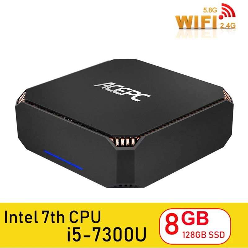 ACEPC CK2 настольный компьютер Mini PC Windows 10 NUC Intel Core i5 7200U 8 GB DDR4 120 GB SSD Gigabit Ethernet/4 K/2,4G 5G Wi-Fi/BT4.2