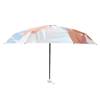 

Pocket Adult Umbrella Light Uv Protection Five Folding Umbrella Sunny Rainy Pongee Paraguas Mujer Household Merchandises EF50UB