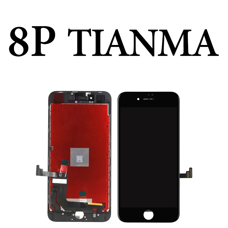 AAAA+++ для iphone 6 6S 7 8 Plus ЖК Tianma для iphone X XR ЖК сенсорный экран Стекло сборка Бесплатный подарок без битых пикселей - Цвет: for iphone 8P Black