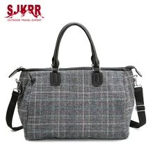 S.IKRR Winter Luxury Designer Handbag Plaid Korean Big Travel Bags For Women 2021 Large Capacity Sport Fitness Bag Free Shipping