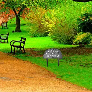 

Letters Easy Mounting Outdoor Decor Yard Sign Cast Iron Please Keep Off The Grass With Stakes Plant Marker Farm Heavy Duty
