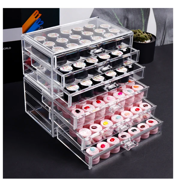 Rangement Vernis BOHEMIABY A Ongle, Couche Double Trousse Maquillage Accessoires Ongles, Malette Onglerie Organisateur 30 Bouteille(15ml) & Lampe U00e0 Ongles, Materiel Onglerie Professionnel-Noir Valise Onglerie