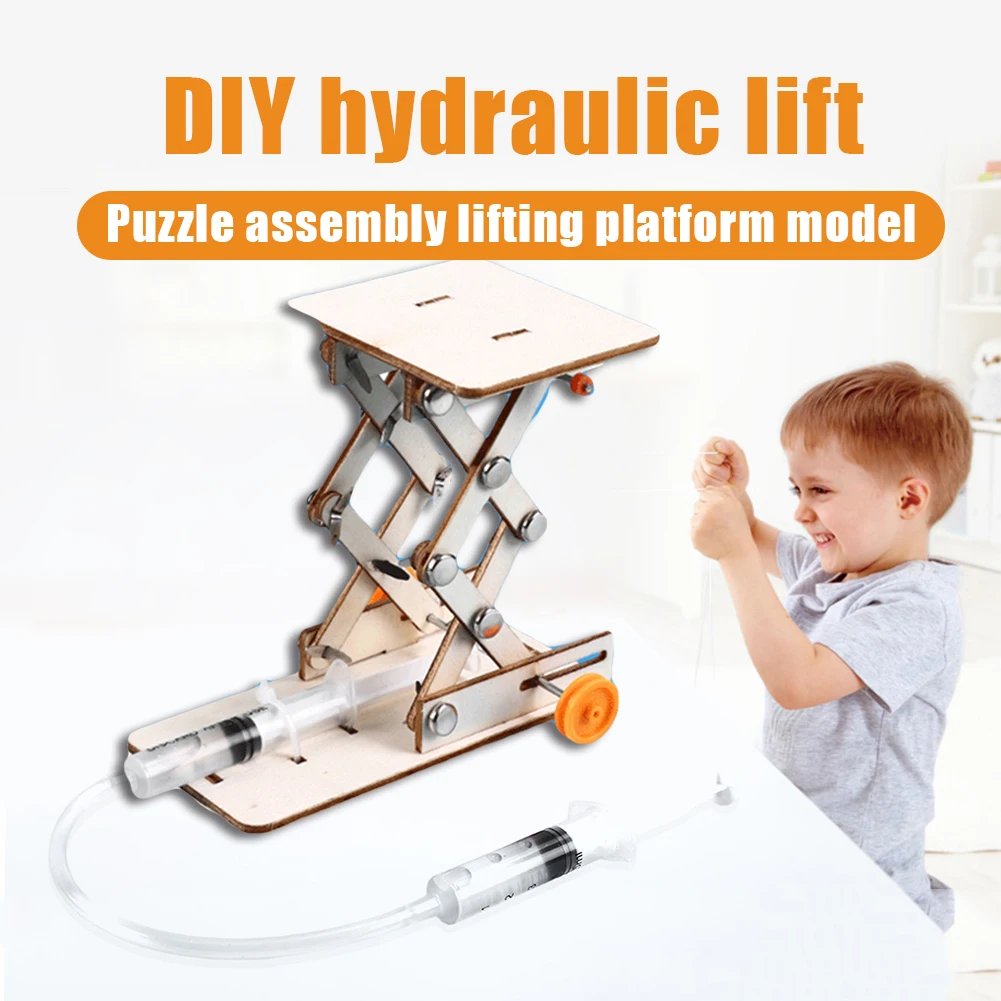 Kids Diy Hydraulic Lift Table Model Scientific Experiment Kit Educatio ...