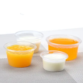 

100pcs High quality 30ml 60mll 90ml transparent disposable small pudding jelly yogurt sauce salad taste plasic cup with lid