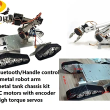 SZDOIT Wifi/Bluetooth/ручка управления 7DOF Радиоуправляемый автомобиль робот 7-оси робот рычаг с захватом+ T900 Танк шасси комплект DIY для Arduino