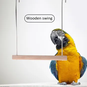 

1 piece of natural wooden parrot swing bird toy hanging pet swing, suspension bridge new