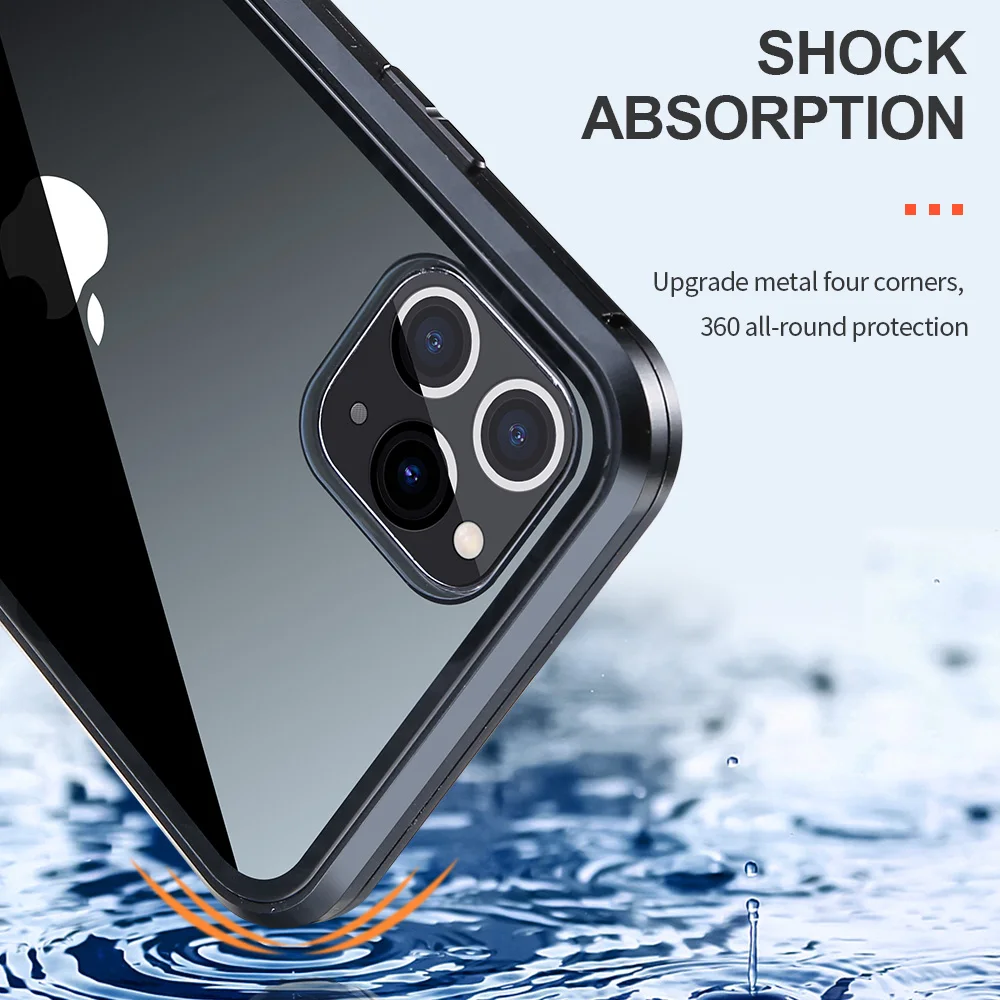 Роскошный Металлический Магнитный чехол для samsung Galaxy Note 9, 8, 10 Plus, двусторонний стеклянный Магнитный чехол для samsung S8, S9, S10 Plus, чехол