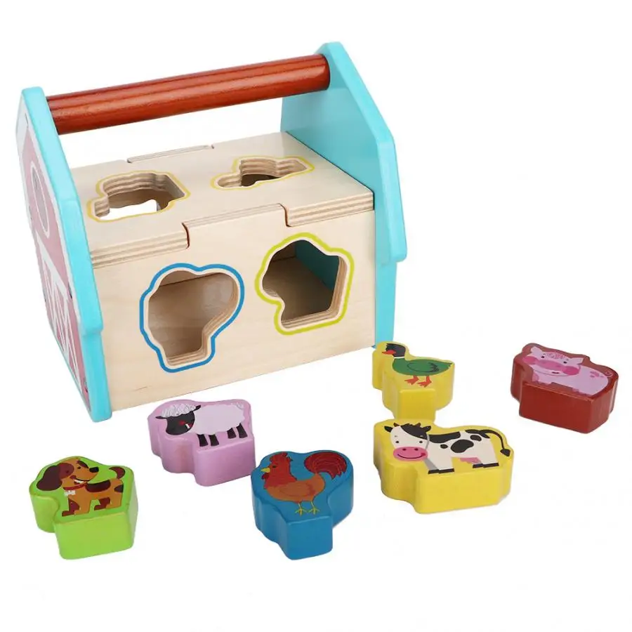 Wooden Building Block Number Cognition Shape Matching Toy Early Educational Toys Parent-child Interactive Toy for Children Gift