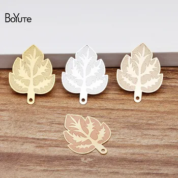 

BoYuTe (50 Pieces/Lot) 22*29MM Metal Brass Leaf Sheet Pendant Diy Hand Made Jewelry Accessories Wholesale