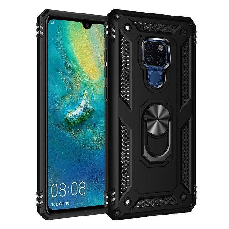 

Phone Case For Huawei Mate 20 X 30 Pro Lite Luxury Car Armor Shockproof Finger Ring Holder Magnet Anti-Fall Kickstand Case Cover