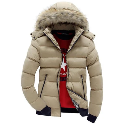 Новая брендовая зимняя куртка мужская теплая пуховая куртка 9 цветов модный бренд с меховым капюшоном шляпа мужская Верхняя одежда Пальто Повседневная Толстая Мужская s 4XL - Цвет: DL156 Khaqi