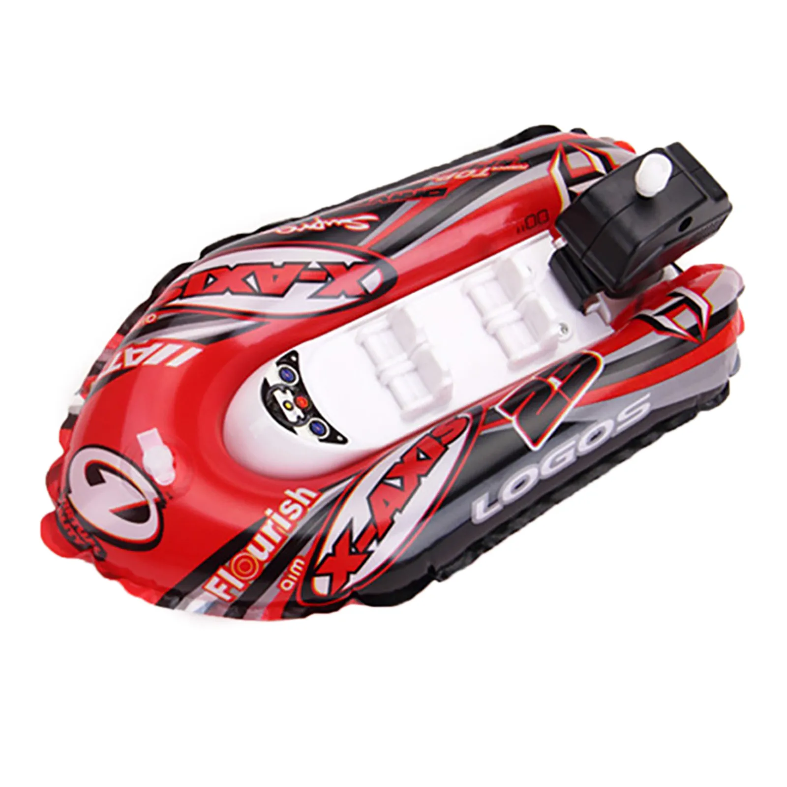 【Eco-friendly】 Kids Bath Toy Clockwork Wind Up Inflatable Boat Ship Play Water Bathroom Bath Toy Inflatable Boat Baby Toy Outdoor Water Toys.