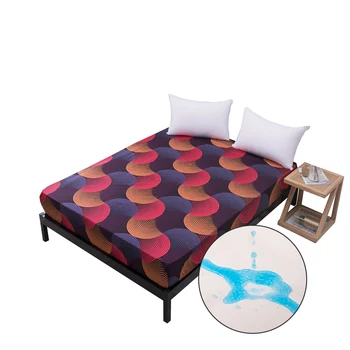 

Dreamworld Waterproof Mattress Cover Printed Bed Linens Protector Fitted Sheet with Elastic Band King/queen Size Pad