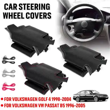 

Stitched PU Microfiber Leather Car Steering Wheel Cover Covers Wrap for Volkswagen VW Passat B5 1996-2005 Golf 4 1998-2004