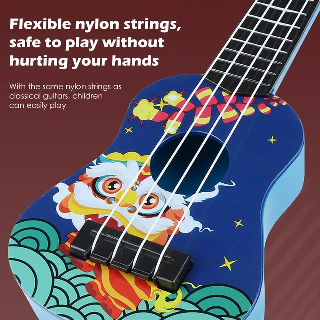 Mini Guitar 4 Strings Classical Ukulele Guitar Musical Instruments Children Beginners Training Exercises Small Guitar Kids Toy 3