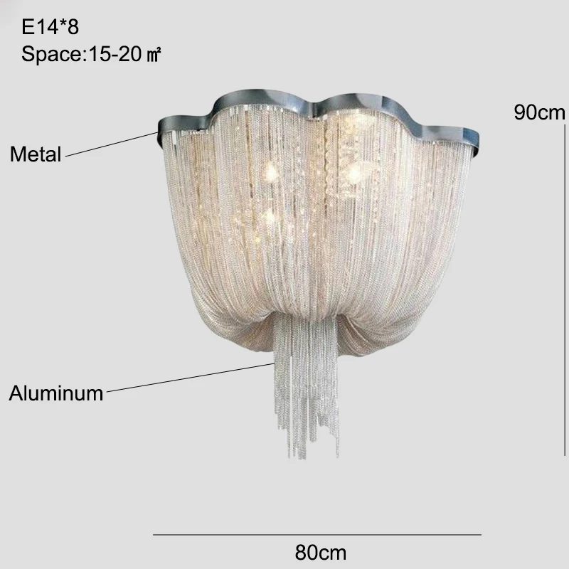 Современная светодиодная люстра в гостиную декор для дома потолочная люстра для кухни потолочный светильник люстры потолочные для свадебы серебристная люстра в спальню люстра на кухню для интерьера - Цвет корпуса: D80cm