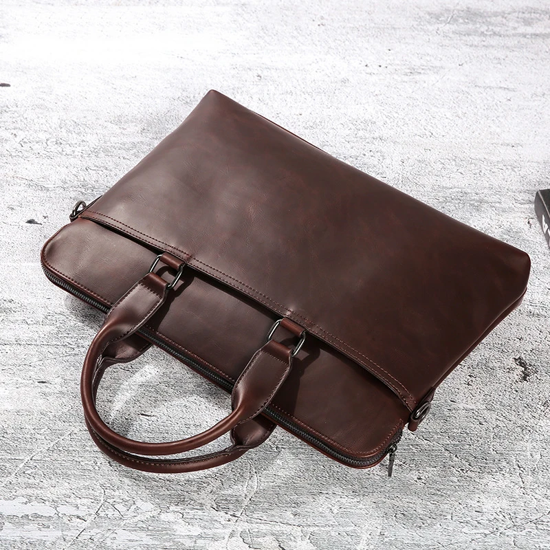 Men Briefcase Bag High Quality Business Famous Brand Leather Shoulder Messenger Bags Office Handbag 15 inch Laptop