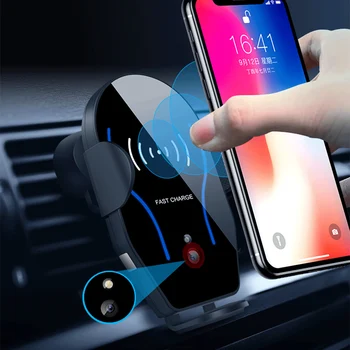 

X8 Car Wireless Charger Automatic Clamping phone Holder For iPhone 11 pro max Huawei LG Infrared Induction Qi Charger Holder