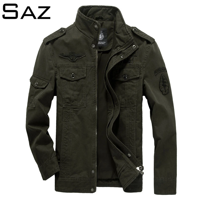 

Saz Men Bomber Flight Pilot Jacket Men Casual Jacket Pilot Air Force Male Army Military Motorcycle race coats