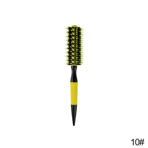 Sizes Professional Round Hair Comb Hairdressing Curling Hair Comb Wooden with Boar Bristle Mix Nylon Comb Salon Styling Tools