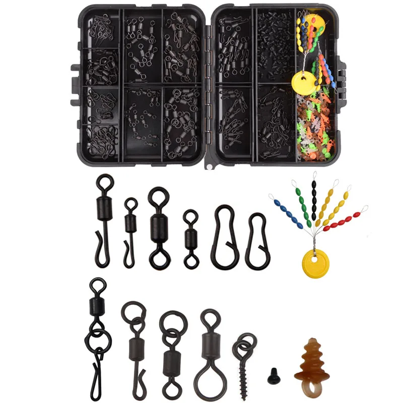 312Pcs/box Carp Fishing tackle Matte quick Change Swivels Connectors Snap bait screws Terminal tools carp fishing accessories | Спорт и