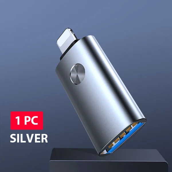 Адаптер ACCEZZ OTG для освещения USB для iPhone 7 8 Plus X 11 Pro Max конвертер iOS 13 подключение камеры зарядное устройство Кабельный разъем - Цвет: Siver