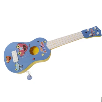 

19 Inches Children Cartoon Pattern Ukulele Musical Instruments Early Educational Toy Musical Instrument Kids Toys For Party-Blue