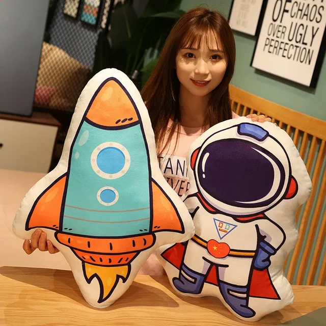 Simulation Space Series Plush Pillow Toys Astronaut Spaceman Rocket Spacecraft Stuffed Doll Nap Pillow Boys Kids Birthday Gifts 2