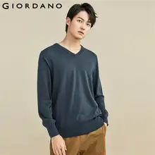 Giordano Sweaters Men V-neck Ribbed Solid Color Knitwear Multi-color 12 Needle Knitting Sweaters 18051604