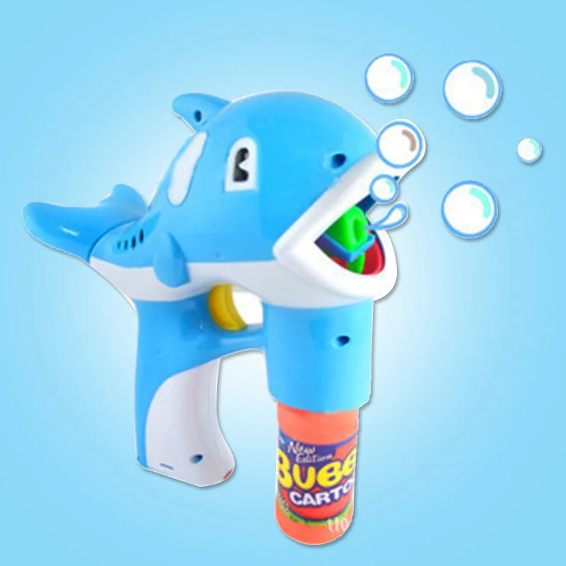 

Popularity Hot Selling Fully Automatic Music Lights Dolphin Bubble Gun with 1 Bottle Bubble Water Electric Toys Bubble Grab