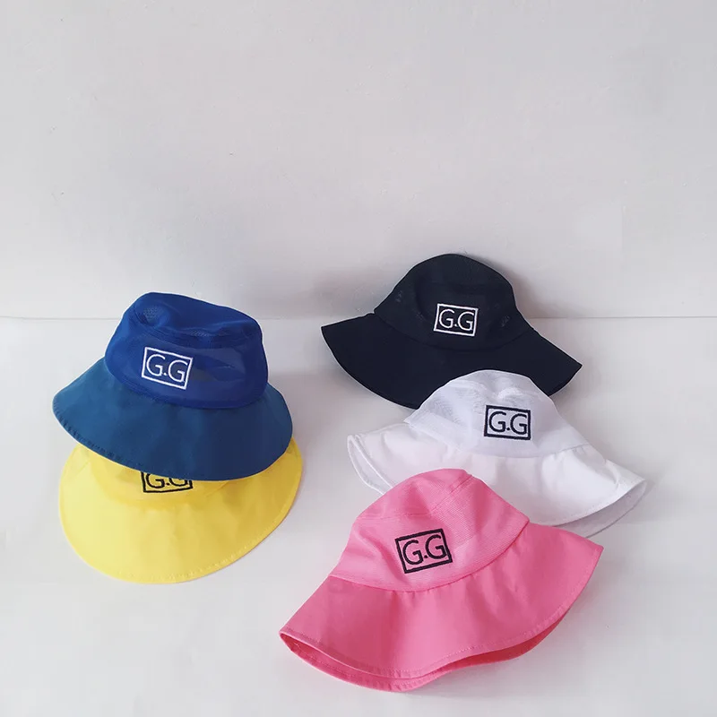 

Summer Kids Boys Girls Mesh Hats Letter Pattern Baby Fisherman Hats Bucket Hat Breathable Toddler Beach Caps